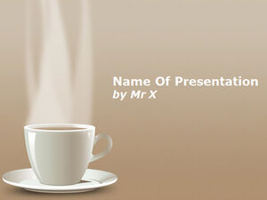 Eine Tasse heißer Kaffee hellbraune Hintergrund Business ppt-Vorlage