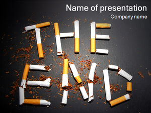 煙蒂創意THE END戒菸公益主題ppt模板
