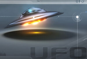UFO 비행 접시 공간 테마 PPT 템플릿