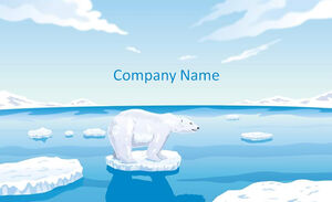 Plantilla ppt de dibujos animados de animales de oso polar