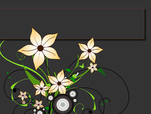 Beautiful amount of artistic flower lines ppt template