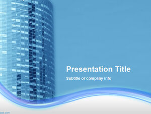 Modern office building classic blue business ppt template