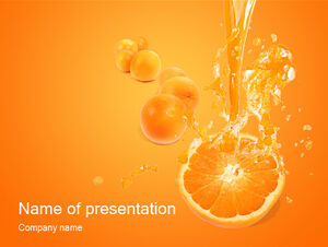 Pomarańczowy i woda chłodny letni szablon ppt