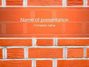 Red brick wall background ppt template