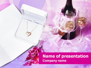 necklace wine glass red wine romantic love theme ppt template