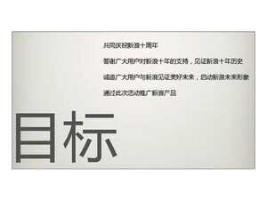 Plan PPT de la réunion d'appréciation des clients du 10e anniversaire de Sina