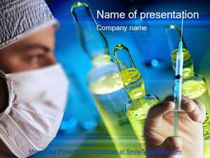 Doctor syringe needle potion medicine and health industry ppt template