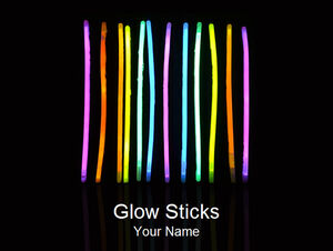 Night bright color glow stick ppt template