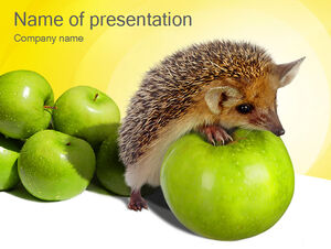 Hedgehog and apple ppt template