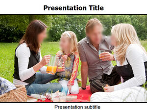 Happy family picnic ppt template