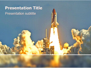 Spaceship launch aerospace technology ppt template