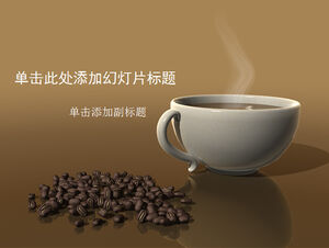 Coffee beans, a cup of coffee business ppt template