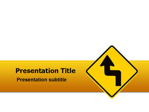 Warning color arrow indicates ppt template