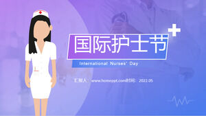 Template ppt Hari Perawat Internasional gradien biru dan ungu