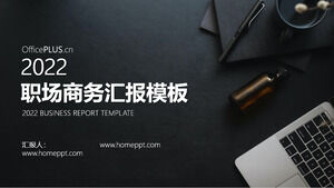 Super beautiful business gray work report ppt template