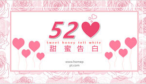 粉色浪漫520甜蜜告白PPT模板