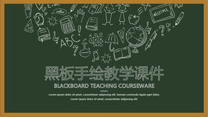 Template PPT courseware pengajaran yang dilukis dengan tangan untuk persiapan kuliah guru