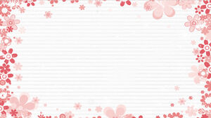 Imagem de fundo de borda PPT de flores cor de rosa dos desenhos animados