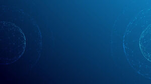 Image d'arrière-plan PPT de sens de la technologie de la planète de la ligne de point abstrait bleu