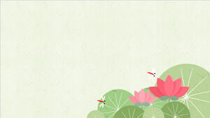 Image de fond PPT de lotus de vent découpé en papier de dessin animé