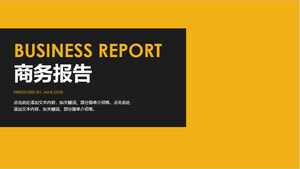 Black and yellow color business report PPT template