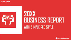 Modelo de PPT de relatório de negócios vermelho simples