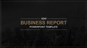 Template PPT laporan bisnis hitam keren yang canggih