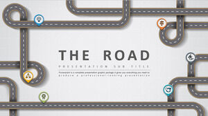 Template PPT desain tema jalan raya yang kreatif