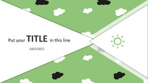 Fresh and cute cartoon clouds PPT template