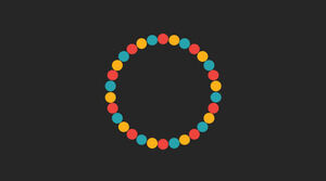 Dynamically rotating colored dots PPT animation