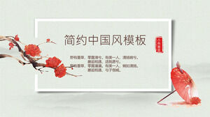 Modello PPT in stile cinese elegante con ombrello rosso fiore di prugna