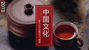 Elegancki szablon kultury herbaty w stylu chińskim PPT