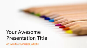 Beautiful color pencil theme PPT template