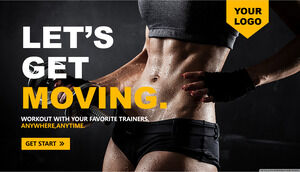 Sports body sculpting fitness weight loss theme PPT template