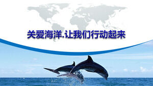 Szablon PPT reklamy ochrony środowiska morskiego