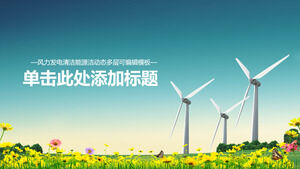 Windmill wind power green energy PPT template