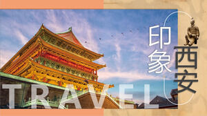 Plantilla PPT de introducción de atracciones de estrategia de viaje de Xi'an