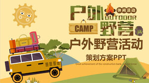 Açık kamp kampı aktivite planlaması PPT şablonu