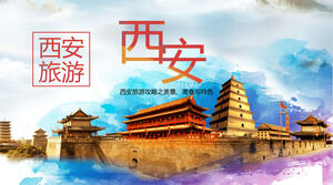 Plantilla PPT de introducción de alimentos de atracciones turísticas de Xi'an