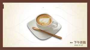 Modello PPT del tè pomeridiano del caffè del cappuccino