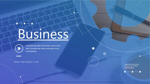 European and American business office PPT template with mobile computer background