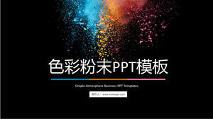 PPT-Vorlage für Geschäftsberichte mit Farbpulverhintergrund