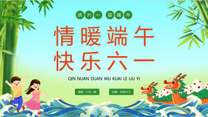 Plantilla PPT de actividades para padres e hijos del campus "Love Dragon Boat Festival Happy June 1st"