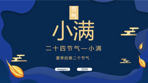 Plantilla PPT de introducción al término solar Xiaoman elegante azul