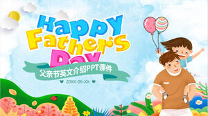 Plantilla PPT de introducción al día del padre en inglés de dibujos animados