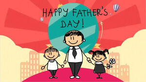 Kreskówka ręcznie malowany szablon PPT Dzień Ojca do pobrania za darmo