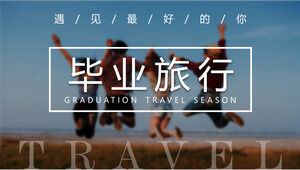 Graduation travel PPT template in picture typography style