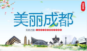 Templat PPT Perkenalan Wisata Chengdu "Indah Chengdu"