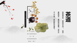 Template PPT pelatihan etiket seni teh gaya Cina yang indah