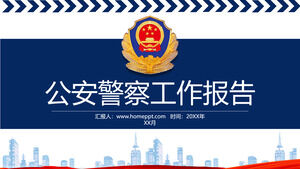 Modelo de PPT de relatório de trabalho de polícia de segurança pública digna azul download grátis